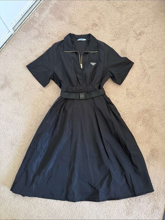 Prada Dresses & Skirts - Prada Black Short-Sleeve Polo Zip Dress with Belt